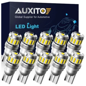 AUXITO 10Pcs 194 Led Bulb T10 W5W Led Canbus Signal Lamp for Car Interior Light License Plate Position Parking Lights 6500K 12V