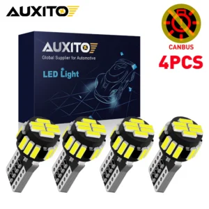AUXITO 4/2Pcs Canbus T10 W5W Car Interior Light Bulbs 5W5 194 168 LED Reading Dome Lamp Marker Wedge License Plate Light Bulb