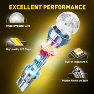 2Pcs AUXITO 921 T15 W16W Canbus LED Bulb Reverse Light 912 W16W LED Lamp Bulbs Car Backup Lights Super Bright 12V 6500K White