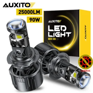 AUXITO 2Pcs 25000LM H7 H4 Lenses LED Lamp Canbus Headlights Left-Hand Right-Hand Drive H7 Projector Lens Headlamp For Car Moto