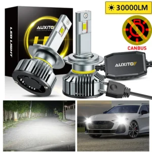AUXITO 2Pcs 30000LM H7 LED Headlight Canbus 9005 9006 H11 H9 H8 9012 LED Bulb Turbo Led Lamp 6500K Car Headlamp 100W Super Brigh