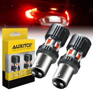 AUXITO 2Pcs 1157 LED Brake Light Bulb Red P21/5W Bay15d LED Canbus No Error Rear Tail Signal Lamp High Power with Cooling Fan