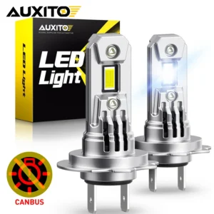 AUXITO 2Pcs H7 LED Headlight Bulbs 100W 20000LM Wireless Turbofan Canbus Auto Lamp 6500K White Automobile For VW BMW Mazda