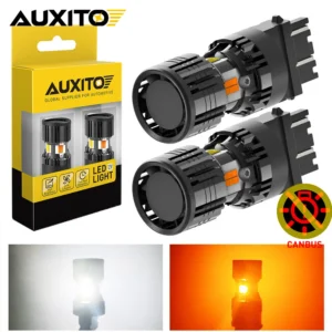 AUXITO 2Pcs Canbus 3157 LED Bulb T25 P27W 3056 4156 P27/7W  Dual Color Amber White Switchback Parking Lamp DRL Turn Signal Light