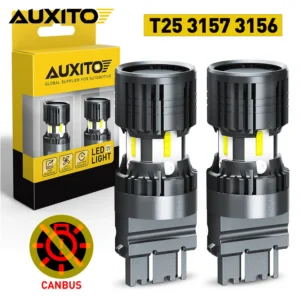 AUXITO 2Pcs Canbus 3157 3156 LED Signal Light P27W P27/7W 3057 3056 W21W 7440 7443 Car Bulb Car Parking DRL Reverse Lamp