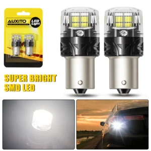 AUXITO 2Pcs Canbus BA15S P21W 1156 Led Bulb P21W 1157 BAY15D P21/5W 7443 7440 LED Auto Reverse Parking Lamps DRL 6500K