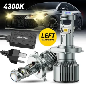 AUXITO 2Pcs H4 H7 LED Headlight Canbus Mini Projector Lens 4300k Automobles Bulb H7 H4 Conversion Kit Hi/Lo Headlights For LHD