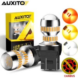 AUXITO 2Pcs Canbus 7443 LED Turn Signal Light BA15S P21W 1156 1157 BAY15D P21/5W 7440 3157 3156 LED Brake Lamp White Yellow Red