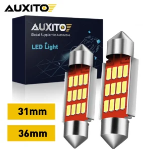 AUXITO 4/2Pcs C5W C10W LED Bulbs Canbus Festoon 31mm 36mm Car License Plate Light Auto Interior Reading Dome Lamp 6000k 12V