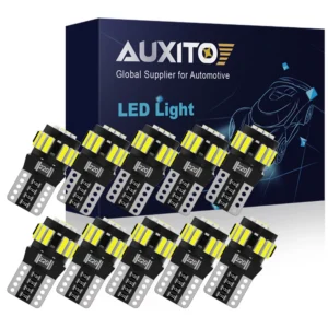 AUXITO 10Pcs Canbus T10 W5W 194 501 Led Light No Error 5W5 Car Interior Dome Reading Maps Trunk License Plate Wedge Side Lights