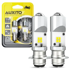 1Pcs AUXITO P15D T19 LED Motorcycle Headlight Bulb With HD Fisheye Lens White Yellow CSP Moto LED Motorbike Lamp Scooter Lights