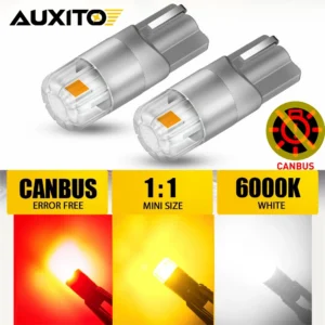 AUXITO 2Pcs T10 W5W LED Signal Light Canbus 192 158 168 2825 Map Parking Light Side Marker Lamp 12V For VW Toyota Nissan Hyundai