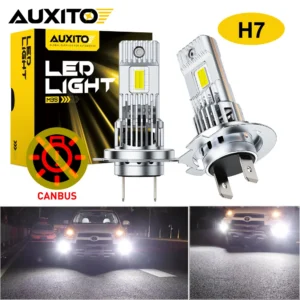 AUXITO 2Pcs Headlight LED H7 CANBUS 6500K White H7 Car LED High Low Beam With Cooling Fan Driving Lamp 12V Super Bright 30000LM