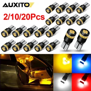 20/10/2Pcs AUXITO T10 W5W LED Bulb Canbus Amber Yellow Clearance Lamps Parking Interior Side Light 12V No Error White Red Blue
