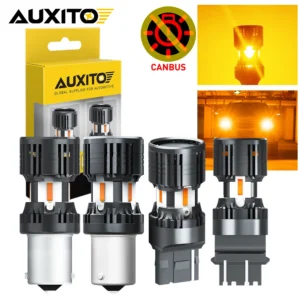 AUXITO 2Pcs Canbus T20 7440 LED Turn Signal Lamp 1156 BAU15S BA15S T25 3157 3156 LED Amber Yellow Bulb No Hyper Flash