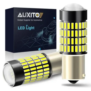 AUXITO 2Pcs Canbus P21W 1156 BA15S LED Bulb Daytime Running Light DRL Lamp T20 7443 7440 W21W 3157 T15 LED Car Reverse Lights