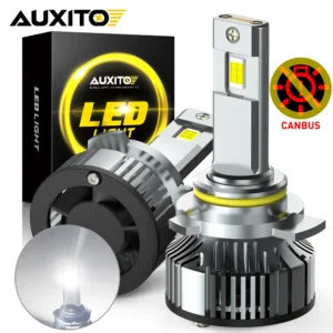 AUXITO 2Pcs Canbus H4 LED Headlights 30000LM 100W 9003 HB2 LED High and Low Beam Super Bright Auto Lights Turbo Led Lamps 6500K
