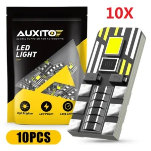 AUXITO 10Pcs T10 LED Canbus W5W 194 501 5W5 Car Interior Light No Error For Car Map Dome Parking Position Lights For Golf Bmw E6