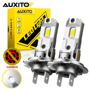 AUXITO 2Pcs 18000LM H7 LED Headlight Kit H1 LED Auto Lamp Canbus 6500K White Turbo Automobile For VW Audi Chevrolet Ford