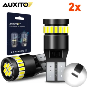 AUXITO 2Pcs W5W T10 Led Bulbs Canbus 6000K 24Pcs 3014 SMD 168 194 Led 5w5 Car Dome Reverse Light Interior Accessories Lamp
