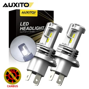 AUXITO 2Pcs H4 9003 LED Canbus Hi/Lo High and Low Beam Headlamp 6500K White Turbo LED HB2 Auto Head Light Bulb LED Chips 12V 24V