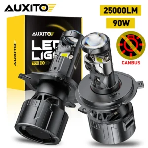 AUXITO 2Pcs Car Headlights Bulb H4 Lenses LED Lamp H4 LED Canbus Headlights 25000LM Left-Hand or Right-Hand Drive H7 Led Lights