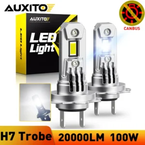 AUXITO 2Pcs Canbus H7 LED Headlights 20000LM Wireless CSP Chips Turbo 1:1 Size Mini 100W H7 HeadLamp for Car Bulb 6500K White