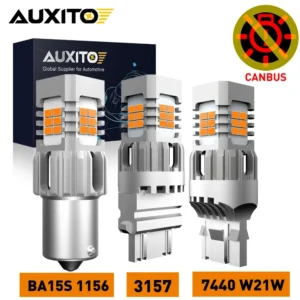 AUXITO 2Pcs Canbus 7440 3157 LED Turn Signal Light No Hyper Flash Amber Yellow T20 W21W T25 P27/7W  1156 BA15S P21W Bulb
