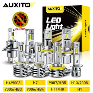 AUXITO 2Pcs 30000LM H11 Led Headlight Lamp Canbus H7 H4 9003 9005 HB3 HB4 9006 H13 9007 9008 H1 Led Headlight Bulb 6500K White
