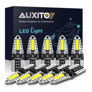 10Pcs AUXITO W5W T10 LED Bulbs Canbus 12V 194 168 LED Car Interior Dome Reading License Plate Parking Lights Auto Signal Lamp
