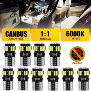 AUXITO 10/8/6/4/2Pcs Canbus T10 W5W 194 501 Led No Error 5W5 Car Interior Light SMD 4014 Chip Pure White Instrument Lights Bulb