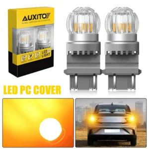 2Pcs Orange 3157 LED Turn Signal Light BA15S 1156 T20 7443 W21/5W 7440 Led Bulbs 1157 P21/5W Brake Reverse Parking Light Amber