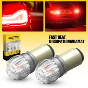 AUXITO 2Pcs 1157 P21/5W LED BAY15D LED Stop Brake Red Lights Canbus For VW Passat B5 B6 Golf Reverse Backup Daytime Running DRL
