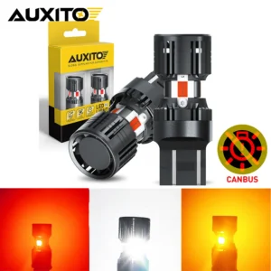 AUXITO 2Pcs 7443 LED Brake Light W21W  W21/5W 7440 Red Brake Light Amber Turn Signal Reverse Light For VW Toyota Nissan Mazda