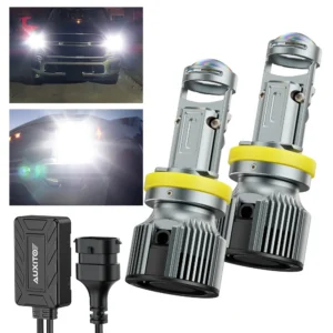 AUXITO 2Pcs H8 H11 LED Projector Lens Canbus Headlight H7 H4 9003 HB2 H9 H16JP Bulb 30000LM 110W HD Spotlight Lens Lamp With Fan