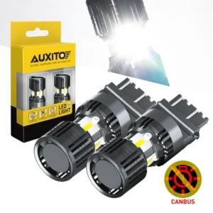 AUXITO 2Pcs Canbus 3157 LED Bulb Backup Reverse Light T25 P27W P27/7W Tail Light 6500K White Turn Signal Light For Toyota Nissan