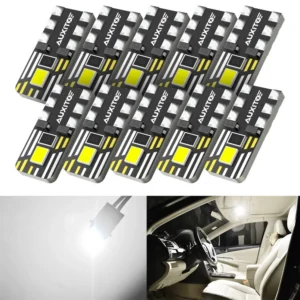 AUXITO 10Pcs T10 LED Lamp W5W 168 194 LED Bulb Error Free Dome Light Super Bright White Car interior Reading Lights Auto Lamps