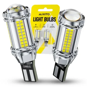 AUXITO 2Pcs T15 LED LENS W16W LED Canbus Error Free Backup Light 921 912 T16 Bulb Super with Lens High Led White
