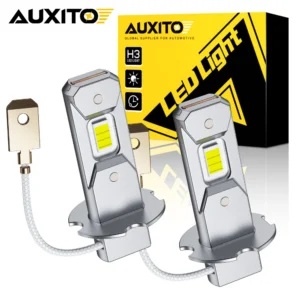 AUXITO 2Pcs Canbus H3 LED Fog Light No Fan Fanless DRL Bulbs Plug and Play for Car Headlamp Fog Lamps Daytime Driving Lamp