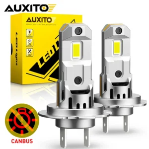 AUXITO 2Pcs Canbus H7 LED Bulb Headlight Kit Mini Fanless 60W 18000LM 6500K CSP for Car Headlamp Golf 7 Bmw E60 E46 E90 F10