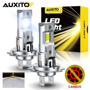 AUXITO 2Pcs 30000LM H7 LED Headlight Canbus Super Bright High Low Beam Turbo Fanless LED H7 for VW Tiguan Passat Jetta Kia Ford