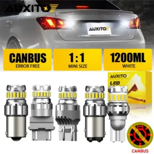 AUXITO 2Pcs Canbus 1156 BA15S LED P21W 1157 BAY15D P21/5W W21/5W T20 7443 7440 3156 3157 LED Tail Backup Reverse Parking Lamps