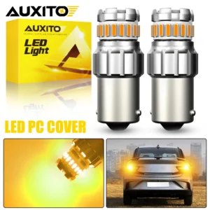 AUXITO 2Pcs LED 1156 Turn Signal Light  P21W BA15S 1157 7507 P21/5W 3157 LED Red Stop Brake Light Reverse Parking Lamps Yellow
