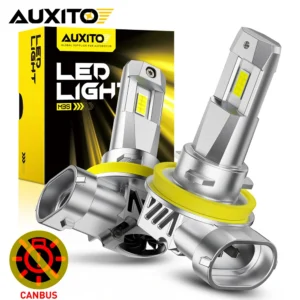 AUXITO 2Pcs 20000LM H11 H8 H9 LED Lights Canbus 6500K Headlight Bulb Mini Size Design 9005 HB3 LED Headlamp White 80W With Fan