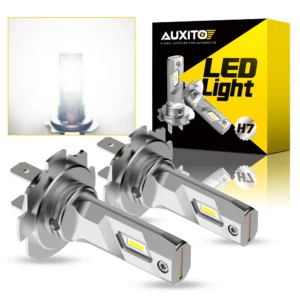AUXITO 2Pcs H7 LED Lights Fanless Headlight Wireless H7 1:1 Mini Size Head Light For VW Golf Mazda Kia Hyundai BMW Car Lamp 12V