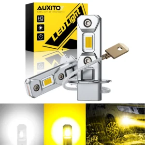 AUXITO 2Pcs H3 LED Bulb Fog Light Yellow 3000K 6500K White Daytime Running Lights DRL Super Bright High Power for bmw 3 series