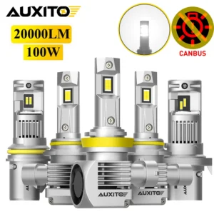 AUXITO 2Pcs 20000LM H11 LED Headlight Canbus Wireless 100W H8 H9 9005 9006 9012 9007 9008 H13 H4 LED Lamp With Turbo Fan 6000K