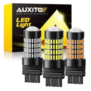 2Pcs T25 3157 P27 7W LED Bulb Red Amber White Super Bright Daytime Running Driving Light DRL Parking Tail Stop Auto Lamp 3156