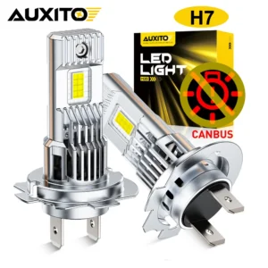 AUXITO 2Pcs Turbo H7 LED Lamp CANBUS Front Headlight Bulbs 30000LM Mini Size H7 LED High / Low Beam Light Super Bright 6500K 12V
