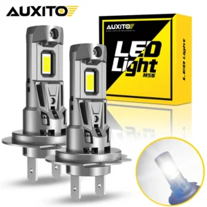AUXITO 2Pcs 22000LM H7 LED Headlight Canbus 120W Wireless with Fan 6500K White Car Lamps Plug and Play Led Lights for Car 6500K